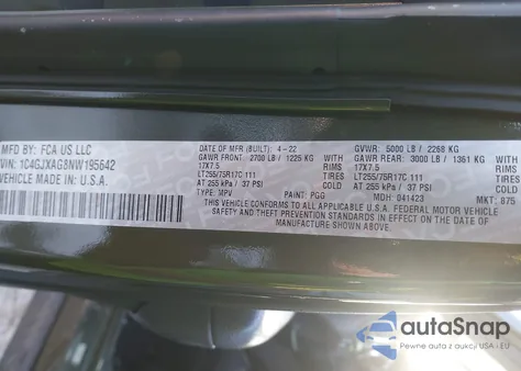 2022 Jeep Wrangler Willys 4X4 from USA, damaged, VIN 1C4GJXAG8NW195642